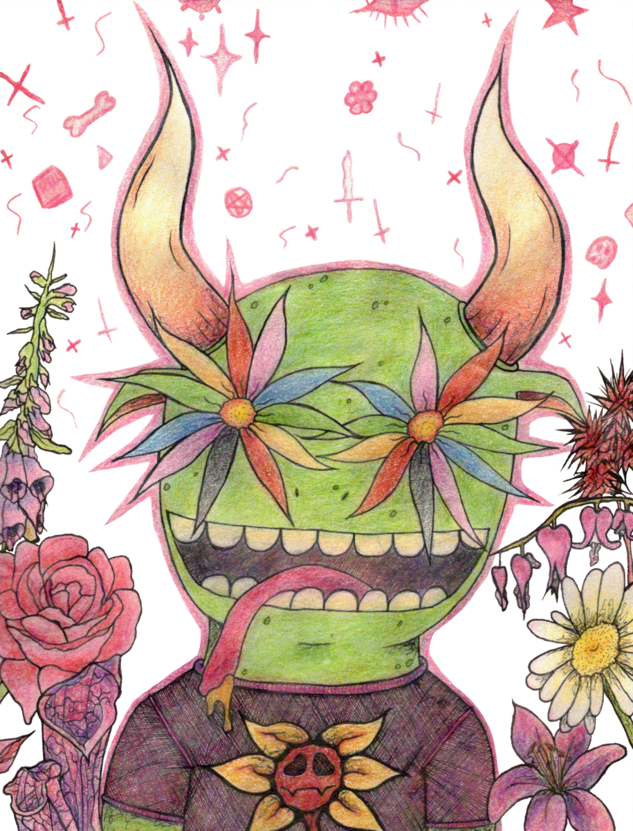 Flower Demon. Colored Pencil.
